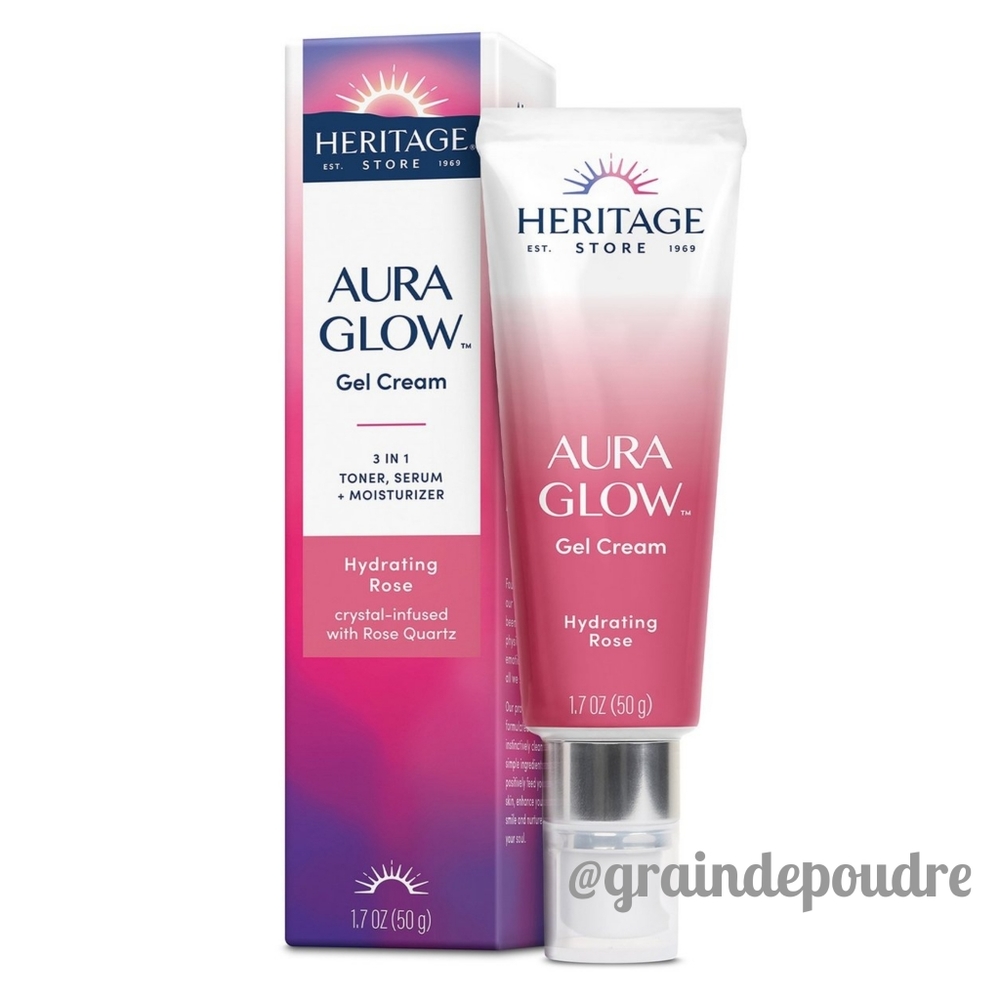 Heritage Store Aura Glow Rose Quartz Gel Cream 3 in 1 Toner Serum Moisturizer